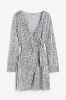 Sequined Wrap Dress