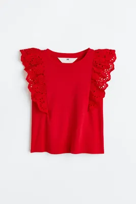 Top with Eyelet Embroidery