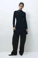 Mock-turtleneck Jersey Dress