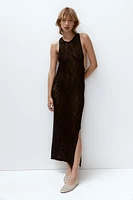 Twist-detail Crochet-look Dress