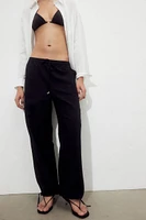 Linen-blend Pull-on Pants