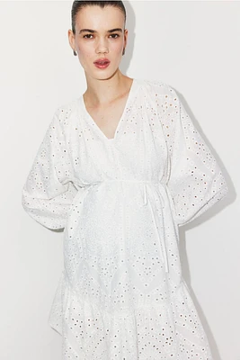 MAMA Dress with Eyelet Embroidery