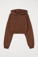 Short Hooded Sweatshirt Jacket