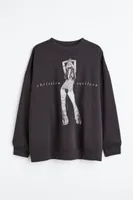 H&M+ Oversized Printed Sweatshirt