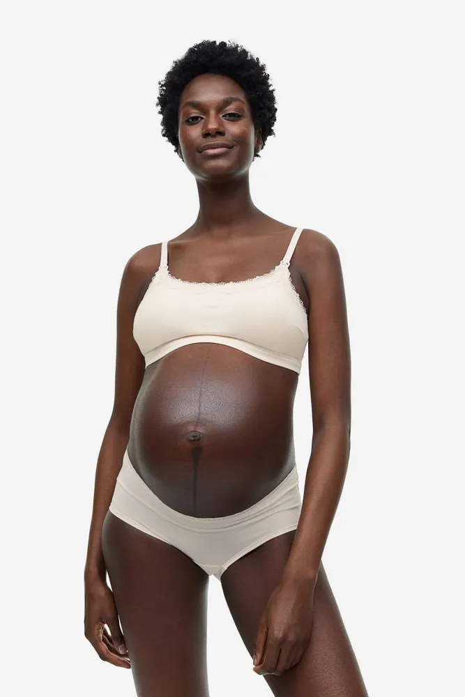 MAMA 2-pack nursing bras - Powder beige/Black - Ladies