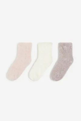Lot de 3 paires chaussettes en fil chenille