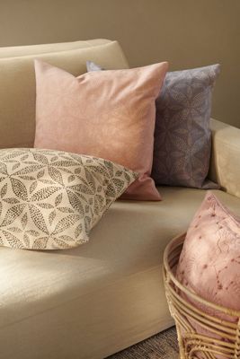 Housse de coussin en coton à motif