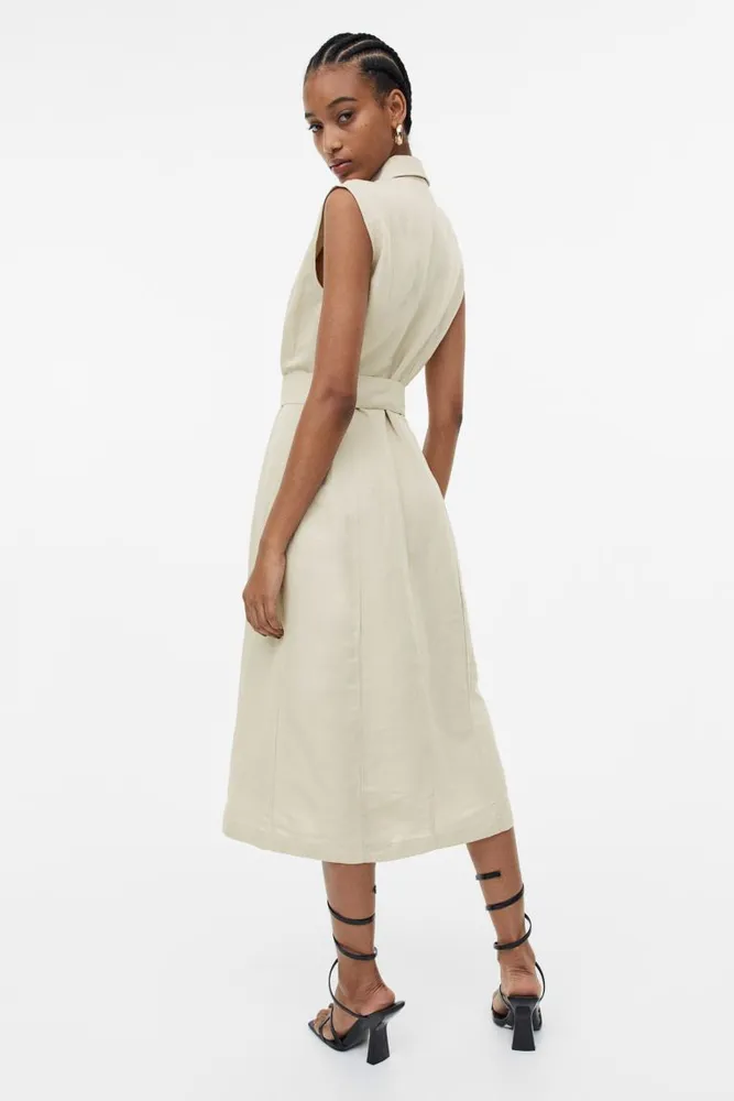 Linen-blend Shirt Dress