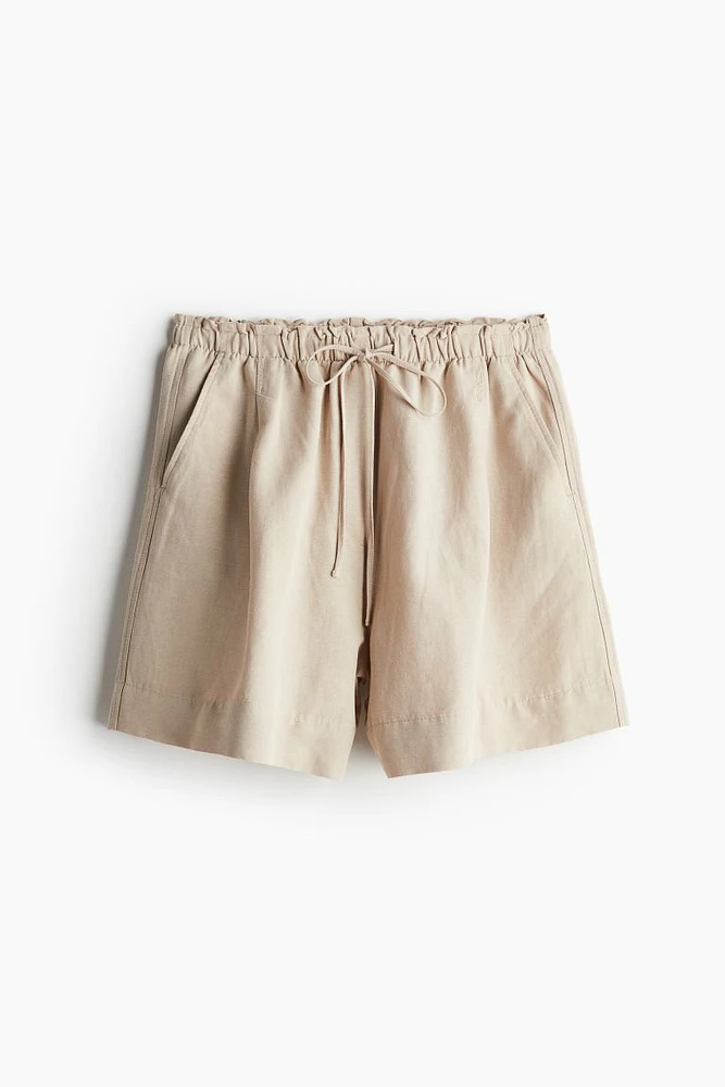 Linen-blend Pull-on Shorts