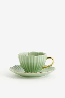 2-pack Porcelain Espresso Cups with Saucers
