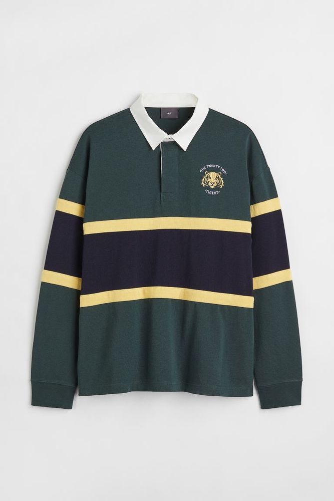 Embroidered-detail Cotton Rugby Shirt