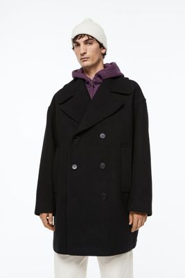 Oversized Fit Wool-blend Pea Coat
