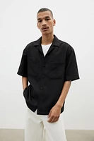 Regular Fit Short-sleeved Twill Resort Shirt