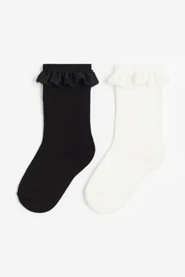 2-pack Ruffle-trimmed Knee Socks