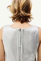 Shimmery Metallic Denim Dress