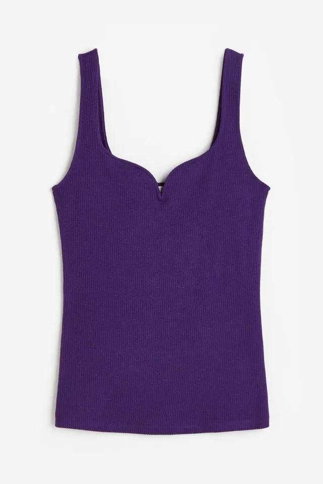 White House Black Market Ribbed Tank In Purple