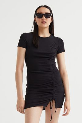 Fitted Drawstring-detail Dress