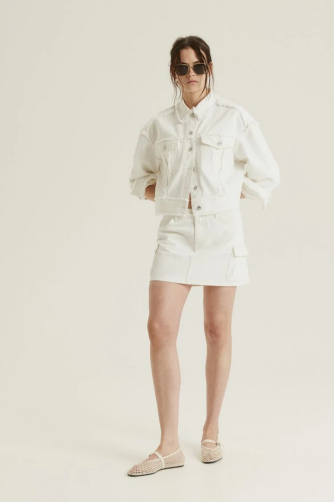 Twill Cargo Mini Skirt