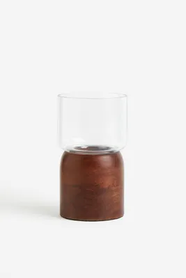 Wood & Glass Tea Light Holder