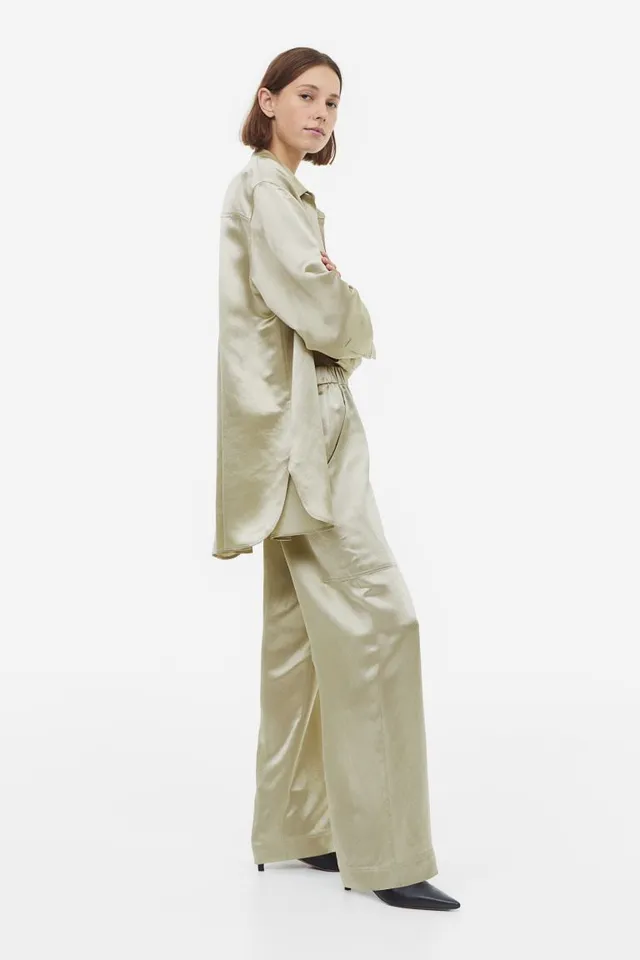 H&M Silk-blend Satin Pants