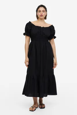 Off-the-shoulder Cotton Dress