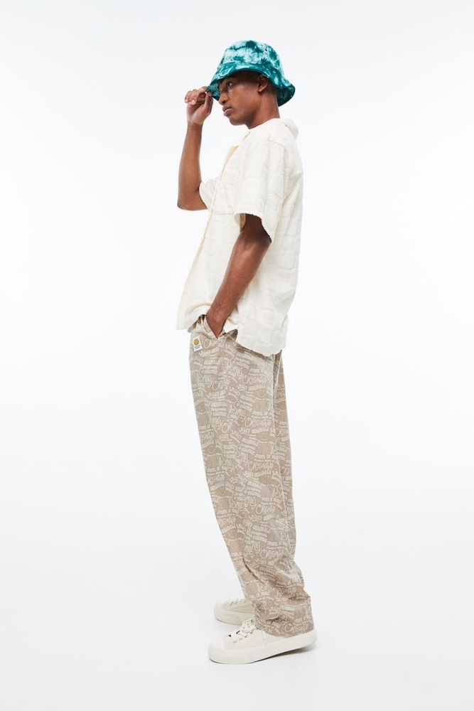 Relaxed Fit Patterned Cotton Pants