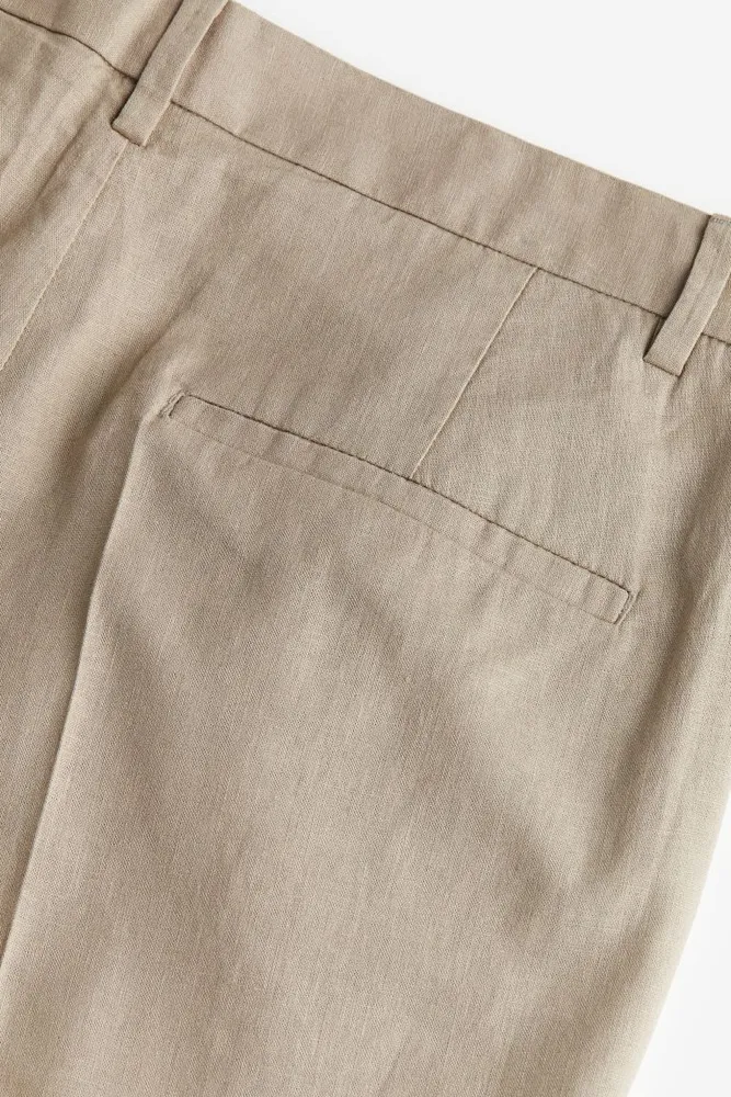 Regular Fit Linen-blend Tailored-look Shorts