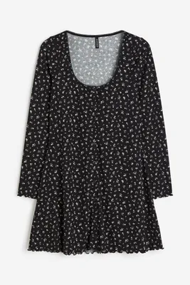 H&M+ Lace-trimmed Ribbed Dress