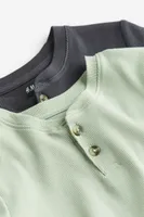 2-pack Ribbed Henley Shirts