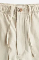 Regular Fit Linen-blend Shorts