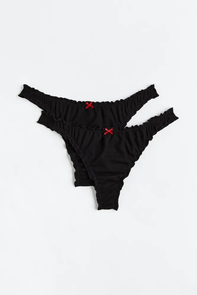 Victoria's Secret Victoria's Secret VS PINK Logo Thong Panty Underwear in  BLACK, 2-Count