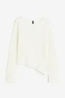 Rib-knit Sweater with Asymmetric Hem