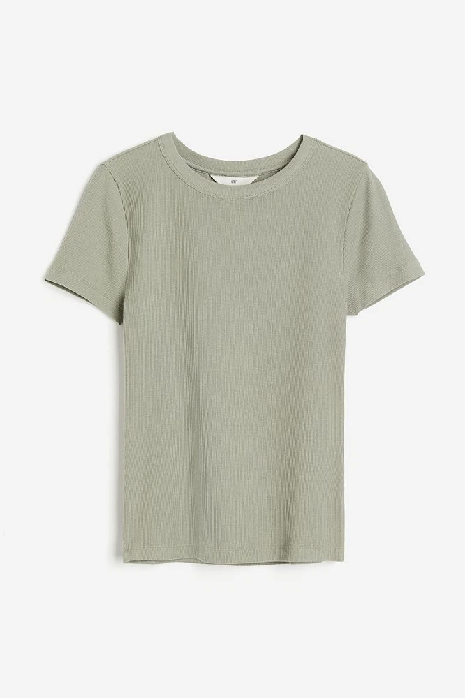 Ribbed Modal-blend T-shirt