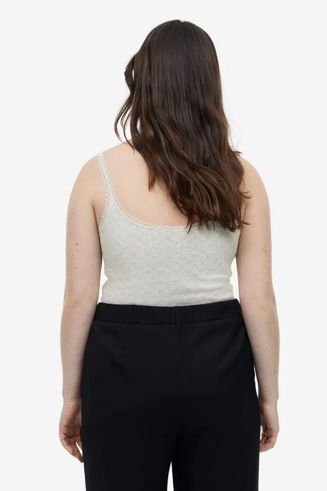 H&M+ Lace-trimmed Pointelle Tank Top