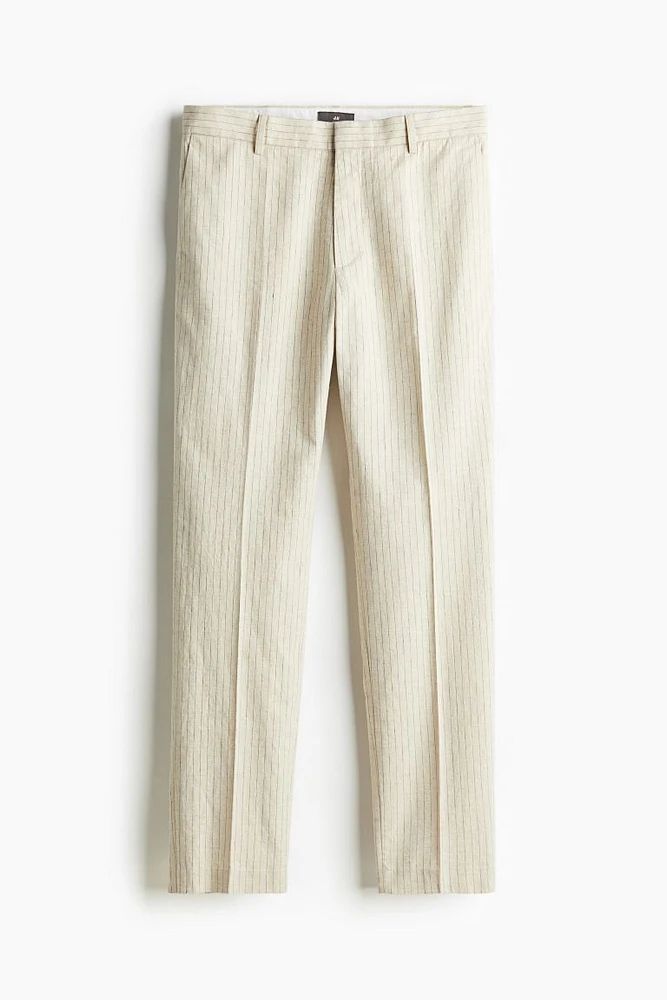 Slim Fit Dressy Linen-blend Pants