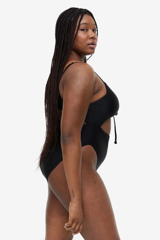 H&M+ High Leg Swimsuit with Drawstring