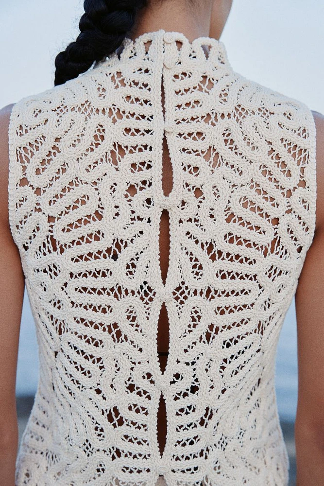 Crochet-look Top