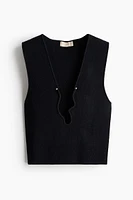 Sleeveless Top with Asymmetric Neckline