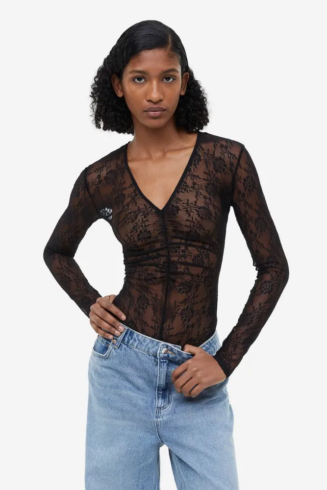 Black Lace Bodysuit - Shop Online