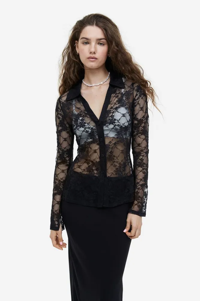 H&M Sheer Lace Top