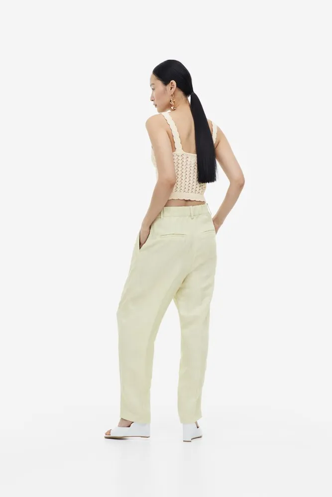 H&M Linen-blend Tapered Pants