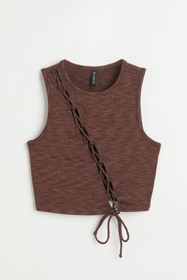 Lacing-detail Cut-out Top