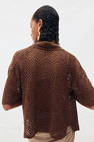 Pointelle-knit Cardigan
