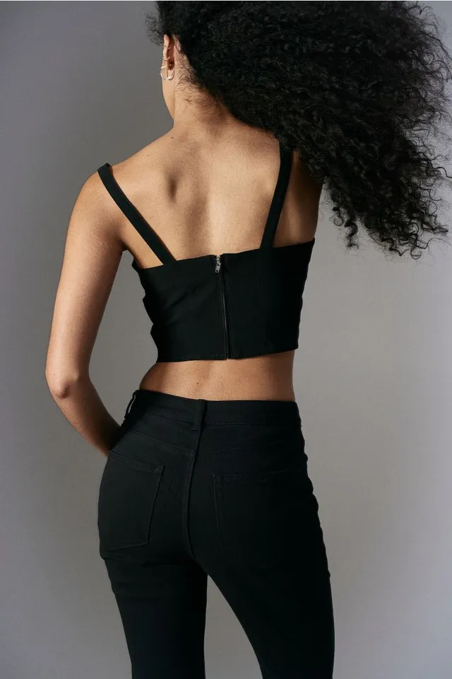 H&M Twill Corset-style Top