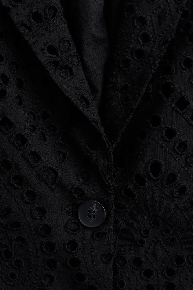 Blazer with Eyelet Embroidery