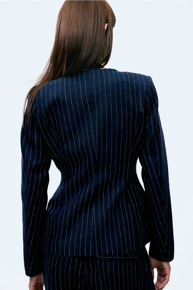 Fitted-waist Linen Jacket