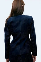 Fitted-waist Linen Jacket