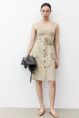 Tie-belt Cargo Skirt