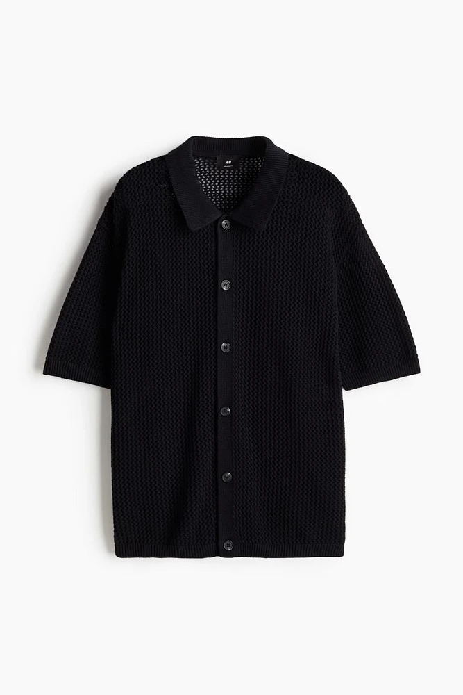 Regular Fit Pointelle-Knit Shirt