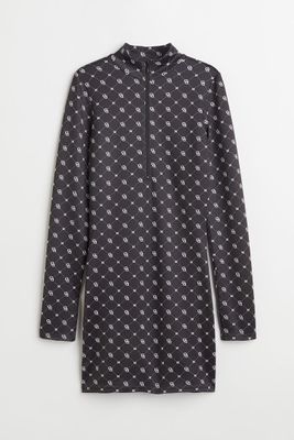 Monogram-patterned Fitted Dress